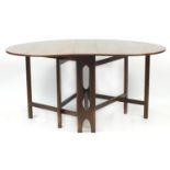 Elm drop leaf dining table, 74cm H x 154cm W extended x 108cm D : For Further Condition Reports