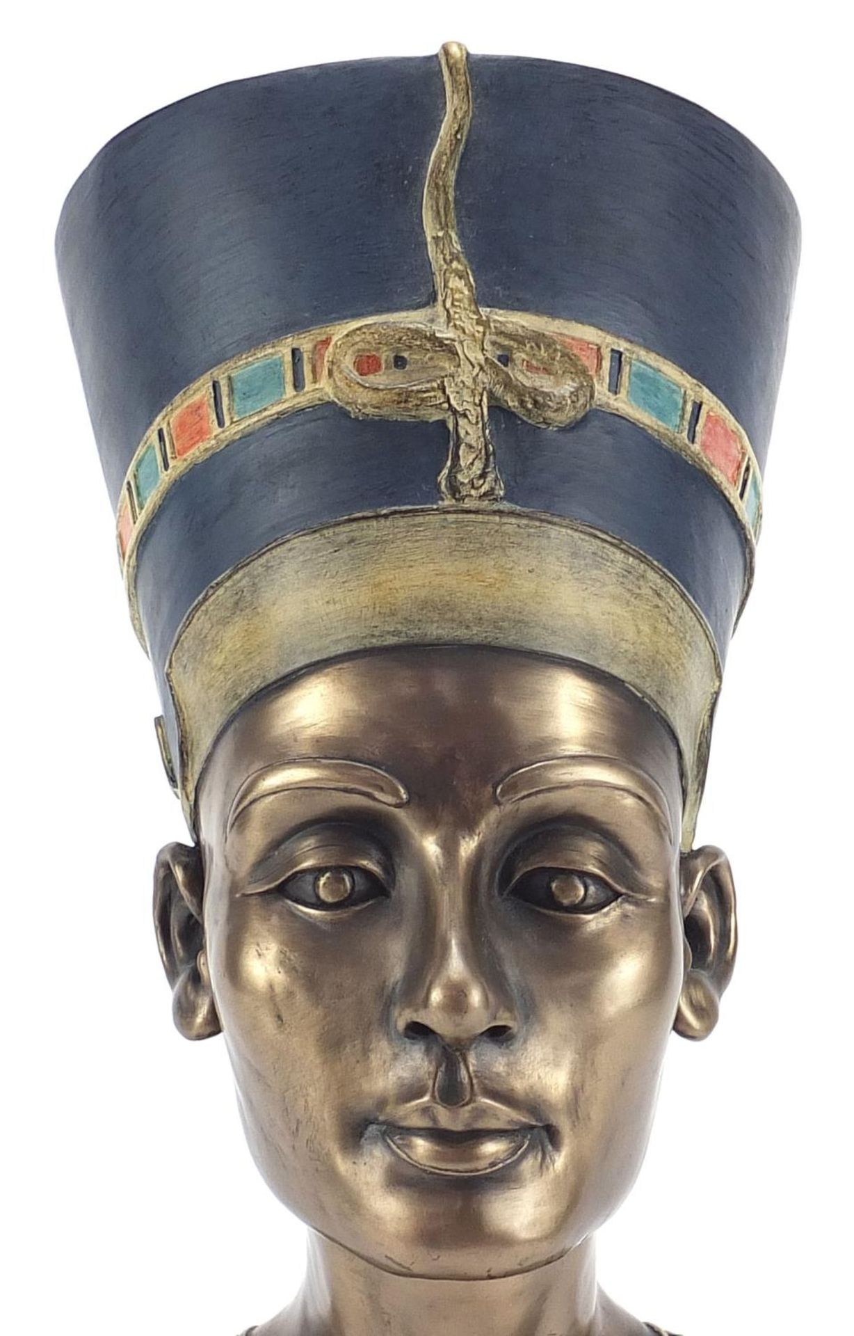 Egyptian bronzed bust of Nefertiti, 31cm high : For Further Condition Reports Please Visit Our - Bild 2 aus 5