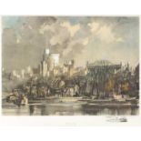 Rowland Hilder - Windsor Castle, pencil signed print in colour, limited edition 77/480 with