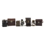 Vintage cameras including Bell & Howell, Varsity Box 2 and Keystone : For Further Condition