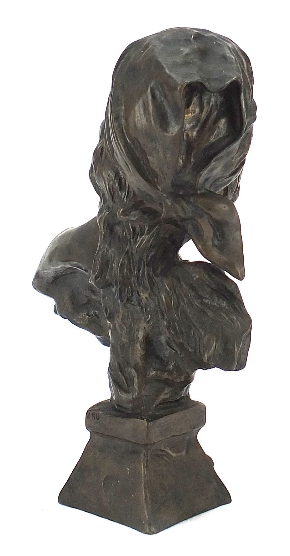 Art Nouveau design bronzed bust of a female, 30cm high : For Further Condition Reports Please - Bild 4 aus 7