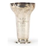 Olympic interest German silver trophy with planished decoration, previously owned by George Nicol,