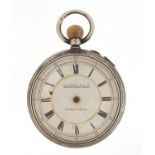 W E Watts & Co, gentlemen's silver open face repeater pocket watch, Chester 1896, 54mm in diameter :