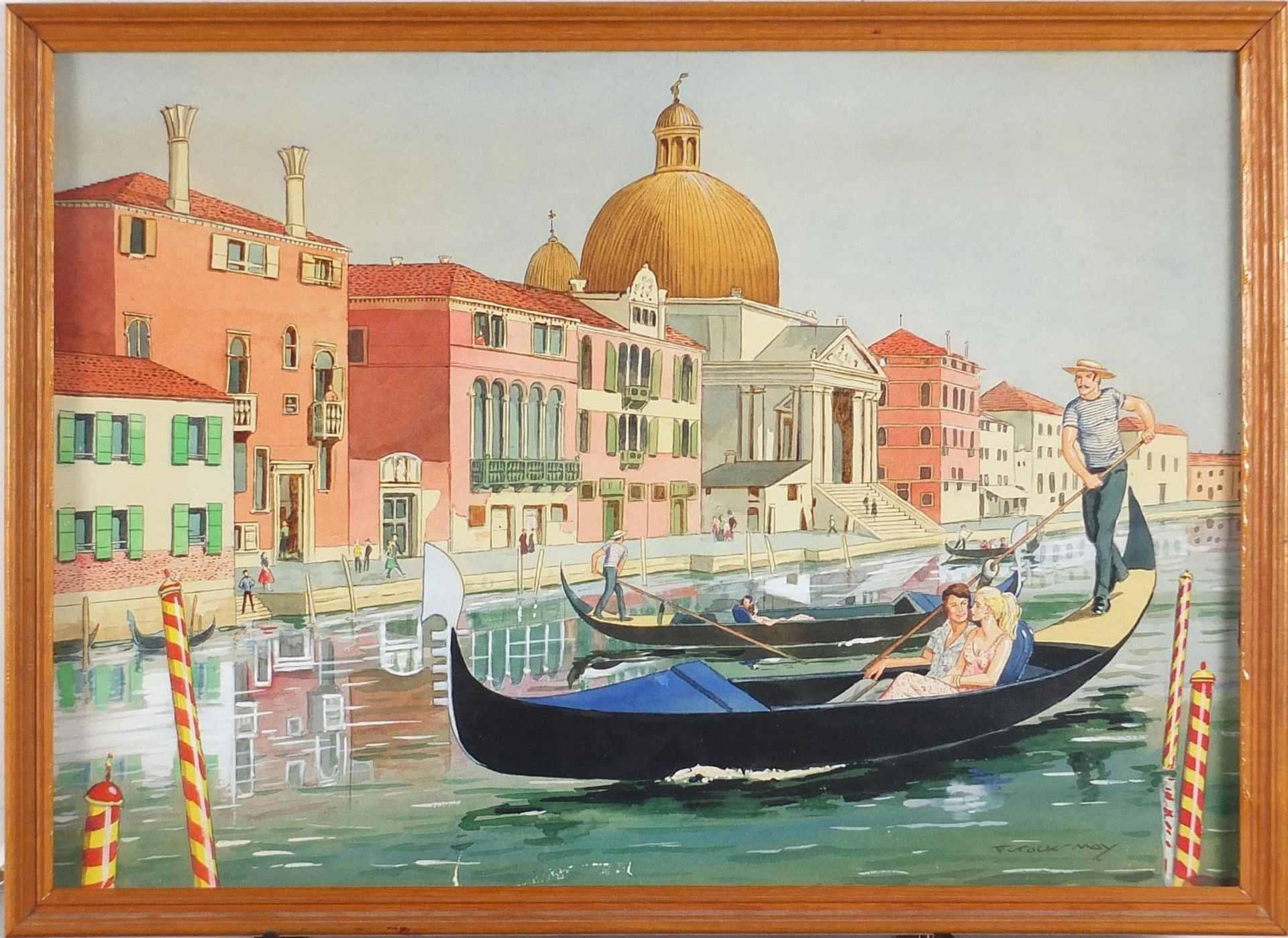 Venetian landscapes, pair of watercolours, each bearing an indistinct signature, framed and - Image 7 of 10