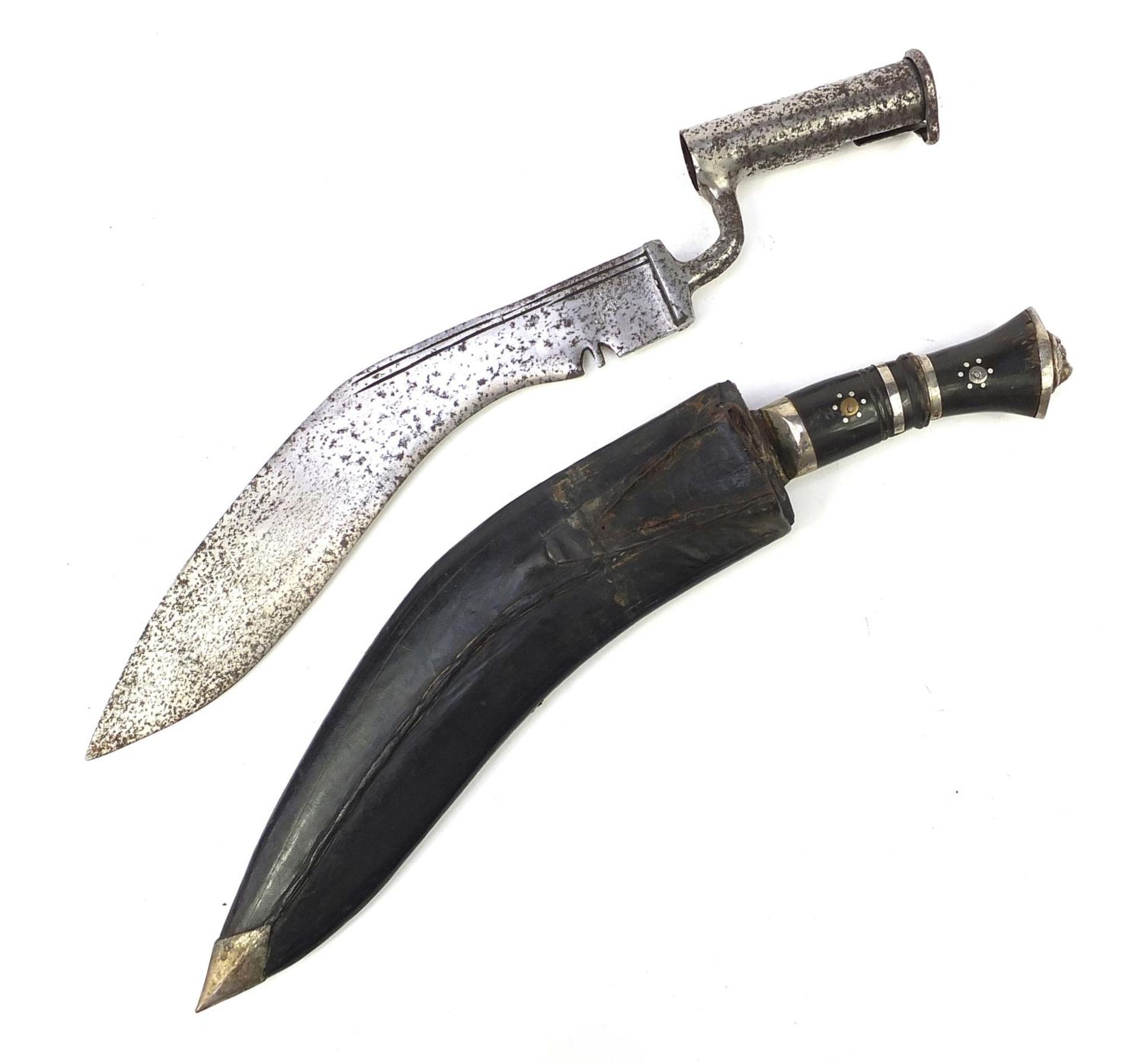 Military interest Kukri knife and a bayonet impressed JS/25, the largest 45.5cm in length : For - Image 3 of 4