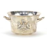 Mappin & Webb, Victorian silver bowl with twin handles and Worshipful Company of Grocers coat of ar