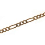 9ct gold Figaro link necklace, 60cm in length, 22.5g : For Further Condition Reports Please Visit