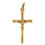 18ct gold crucifix pendant, 3cm high, 2.2g : For Further Condition Reports Please Visit Our