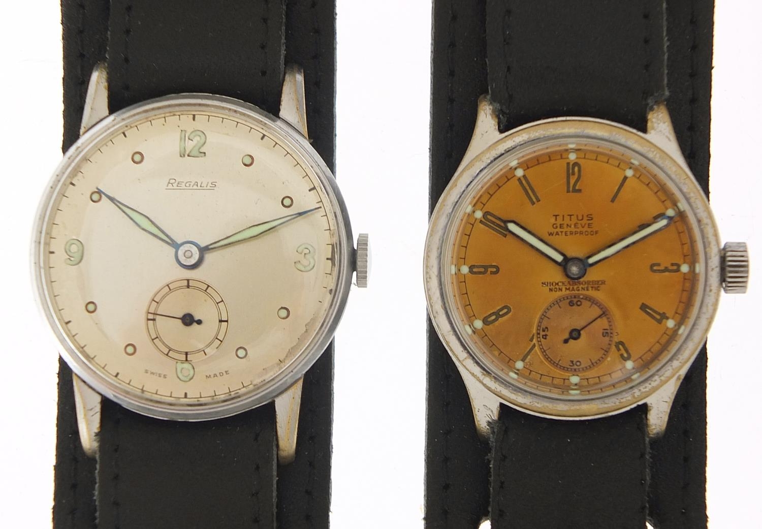 Three military interest gentlemen's wristwatches including Regalis and Titus : For Further Condition - Image 2 of 5