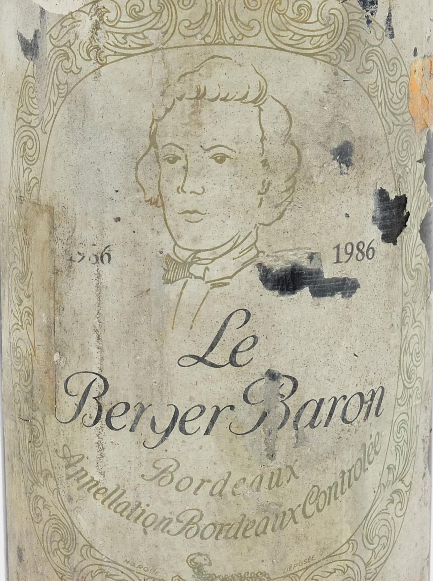 Bottle of 1986 Le Berger Baron Philippe de Rothschild Bordeaux red wine : For Further Condition - Image 2 of 3