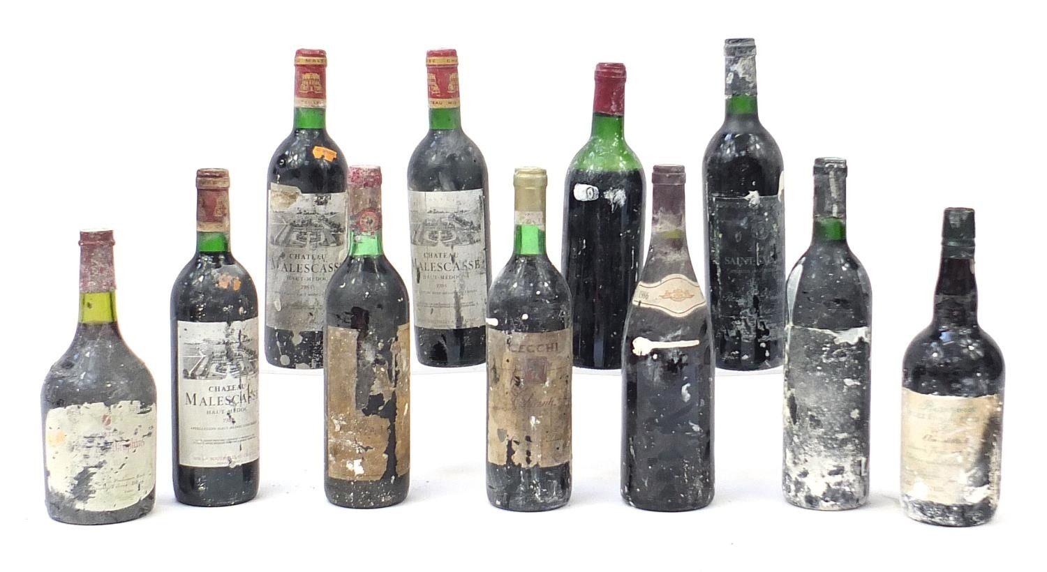 Eleven bottles of vintage wine and alcohol including Berisford Solera 1914 sherry, three bottles