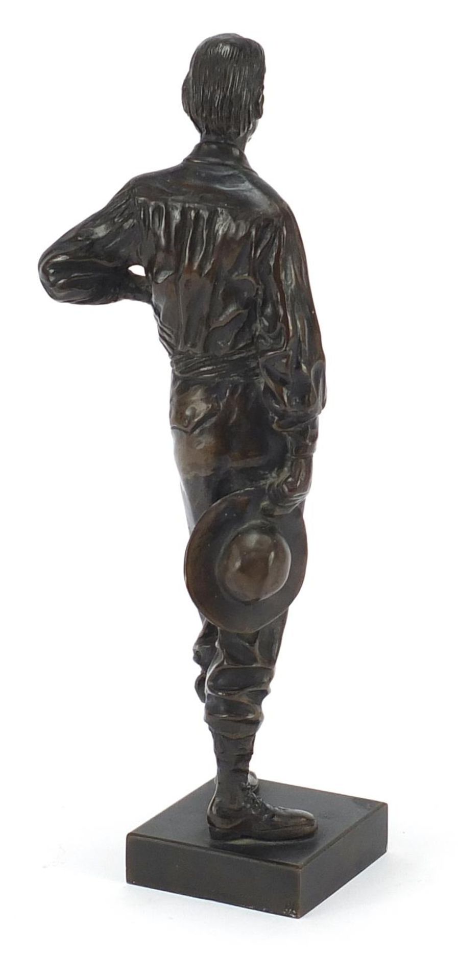 Early 20th century patinated bronze figure of Robert Louis Stevenson, impressed copyright to the - Bild 4 aus 5