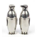 Pair of Art Deco design penguin cocktail shakers, 22cm high : For Further Condition Reports Please