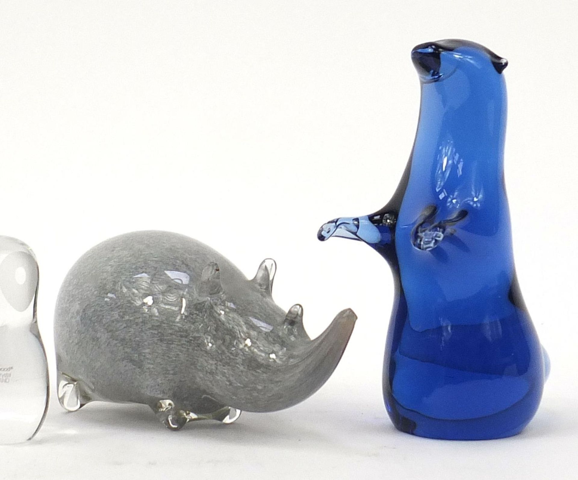 Four Wedgwood animal glass paperweights including a dolphin, the largest 22cm in length : For - Image 3 of 13