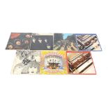 Seven Beatles vinyl LP's including Abbey Road, Rubber Soul and Revolver : For Further Condition