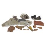 Collection of aviation interest military aeroplane shrapnel : For Further Condition Reports Please