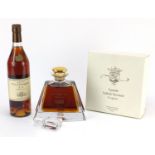 Two bottles of Famille Vallein Tercinier XO Fine Campagne cognac including one with decanter