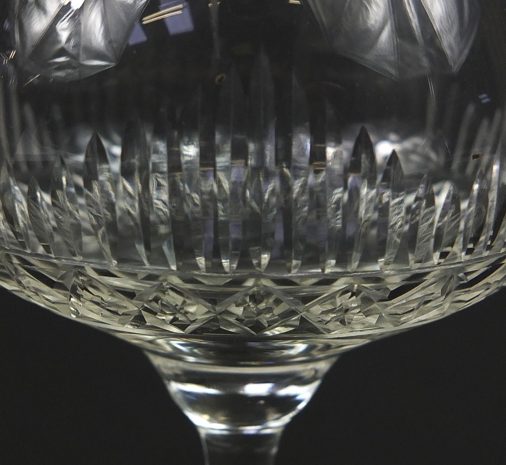 Set of four cut crystal tall glasses, 20cm high : For Further Condition Reports Please Visit Our - Image 2 of 5