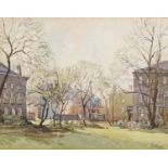 Goodhall - Abercrombie Square, watercolour, inscribed verso, mounted and framed, 30.5cm x 23.5cm