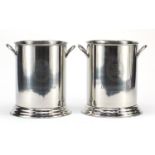 Pair of Louis Roederer design Champagne ice buckets with twin handles, 24.5cm high : For Further