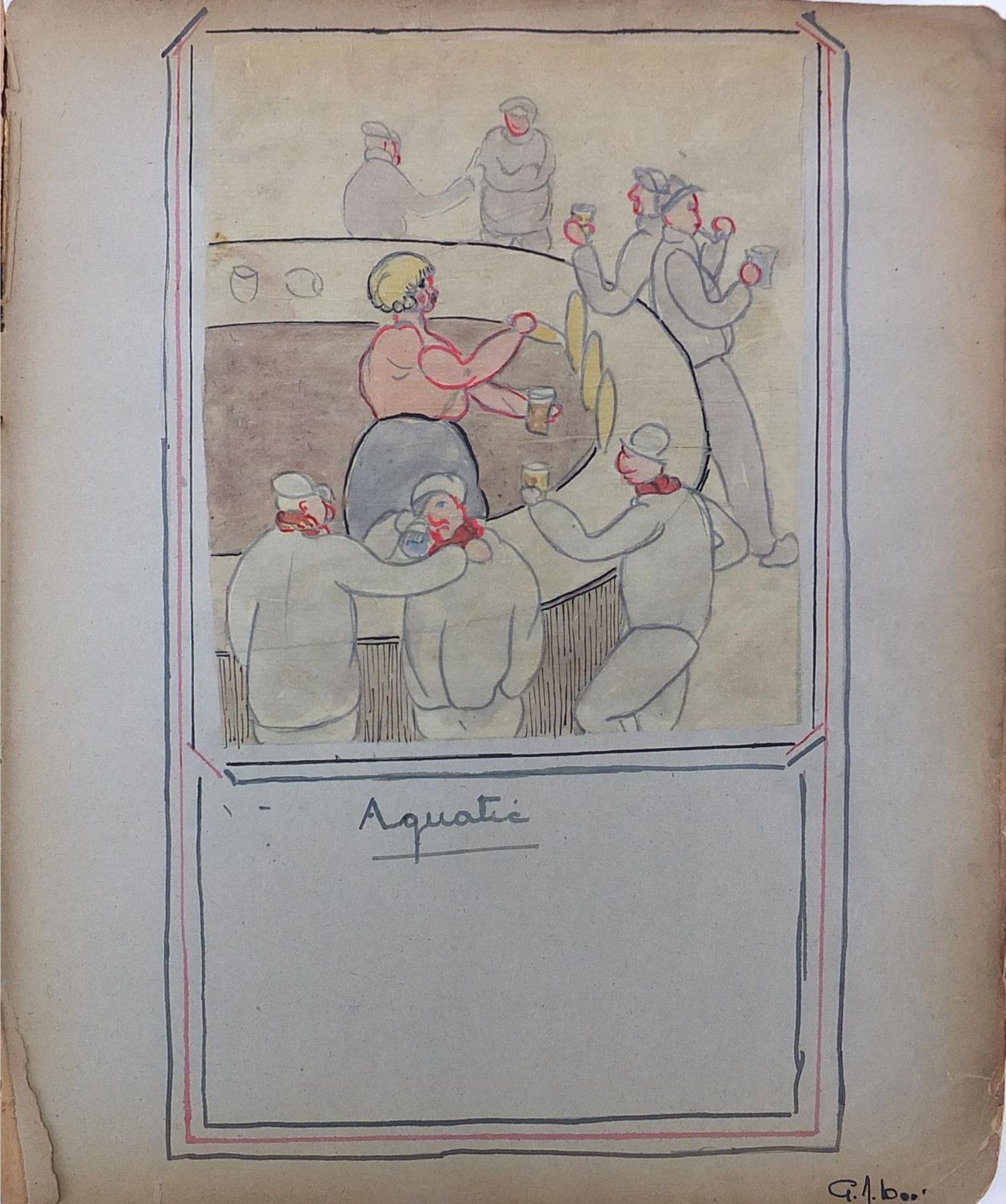 Early 20th century leather bound album with autographs, annotations and sketches belonging to - Image 8 of 46