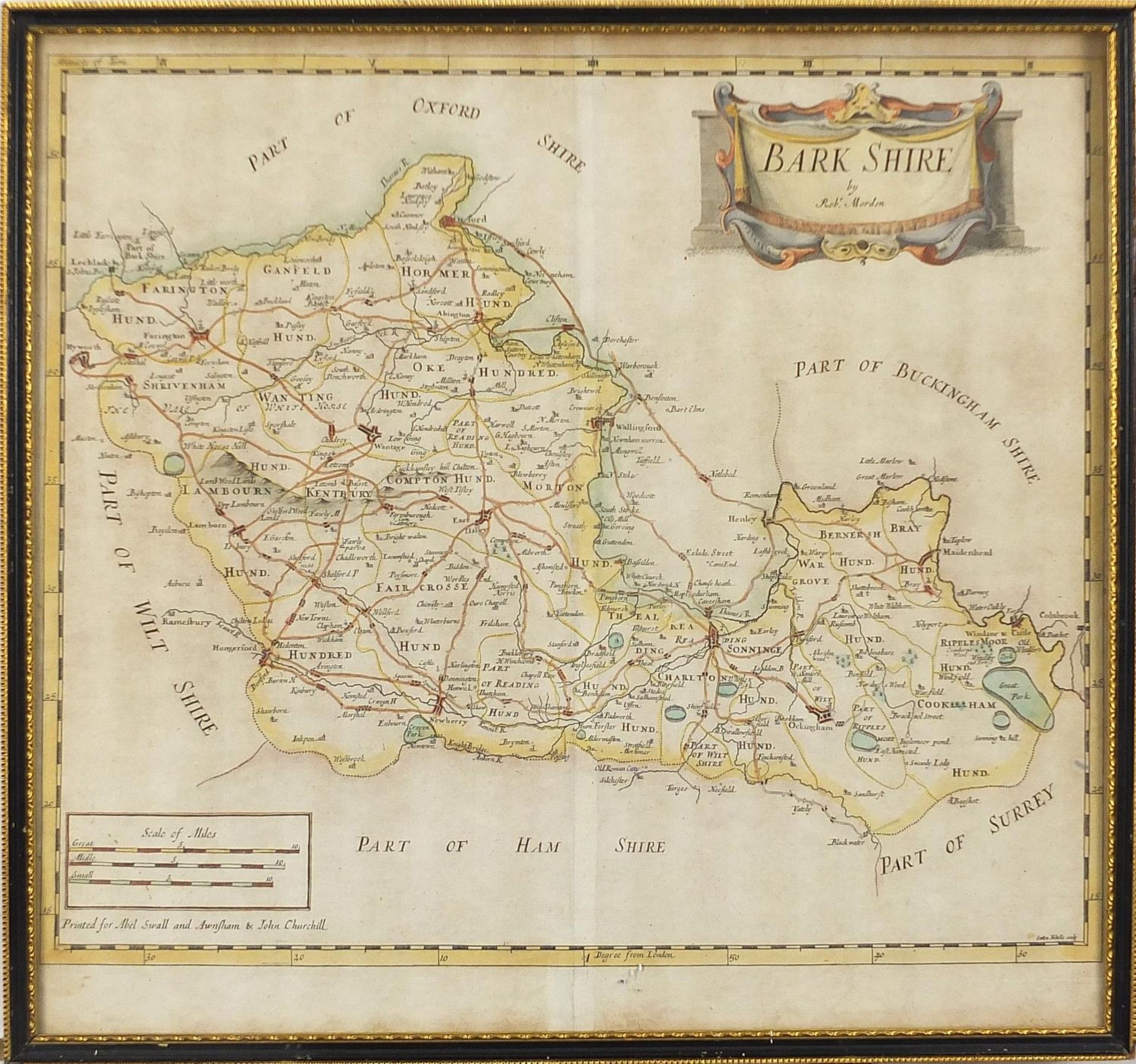 Three 18th century hand coloured maps by Robert Morden comprising Herefordshire, Somersetshire and - Image 16 of 24