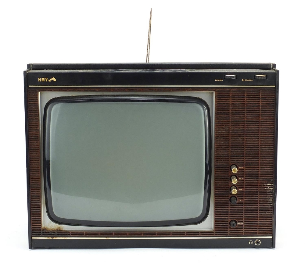 Vintage HMV portable TV model 2818B, sold as seen : For Further Condition Reports Please Visit Our - Image 2 of 4