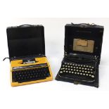 Two vintage typewriters with cases comprising Silver-Reed and Remington Portable : For Further