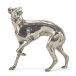 Chromed study of a whippet, 14.5cm in length : For Further Condition Reports Please Visit Our