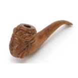 Meerschaum pipe carved in the form of a Geisha, 19cm in length : For Further Condition Reports