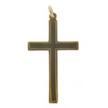 9ct gold cross pendant, 3cm high, 0.9g : For Further Condition Reports Please Visit Our Website -