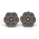 Pair of 830 silver clip on earrings, 1.9cm in diameter, 7.6g : For Further Condition Reports