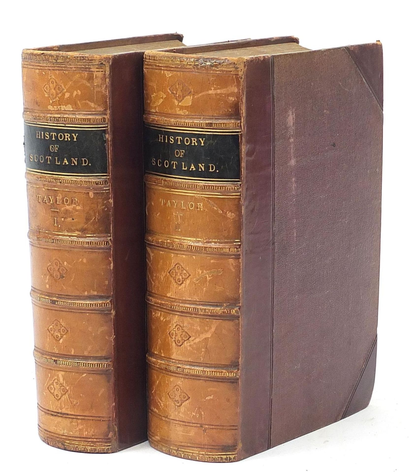 The Pictorial History of Scotland by James Taylor, two 19th century hardback books volumes one and