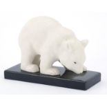 Odvy, French Art Deco pottery polar bear, 22cm in length : For Further Condition Reports Please