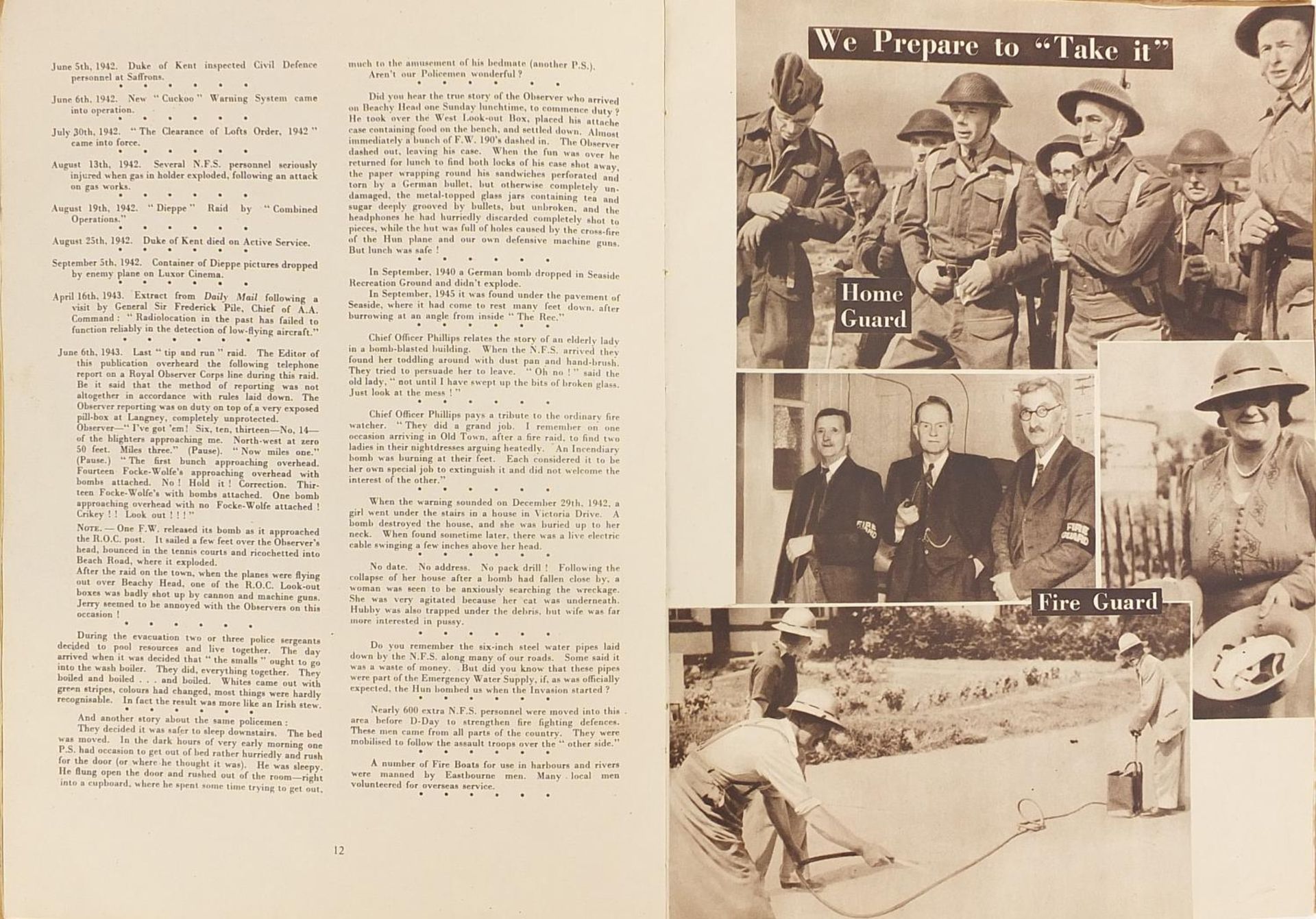 A Complete Record of Nearly 60 Years of War in Eastbourne, black and white magazine with military - Image 4 of 6