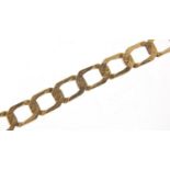 9ct gold curb link bark design bracelet, 20cm in length, 13.2g : For Further Condition Reports