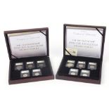 Two United Kingdom date stamp specimen year coin sets with fitted cases comprising years 2020 and