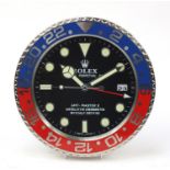 Rolex GMT Master II design dealers display wall clock, 34cm in diameter : For Further Condition