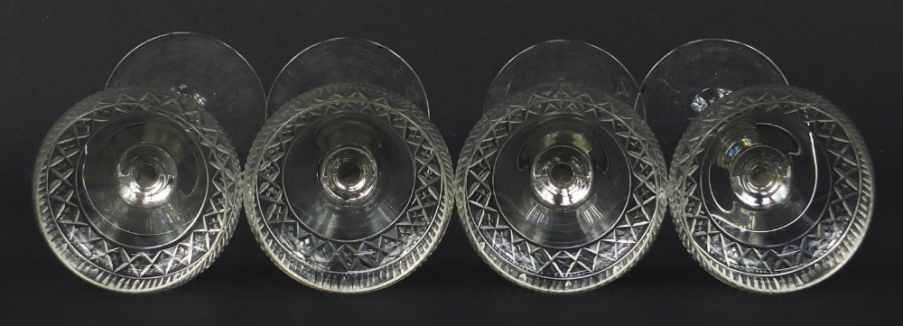 Set of four cut crystal tall glasses, 20cm high : For Further Condition Reports Please Visit Our - Image 4 of 5