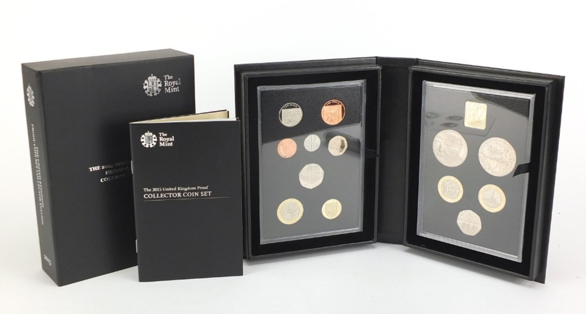 Elizabeth II 2015 proof collector coin set by The Royal Mint with slip case : For Further