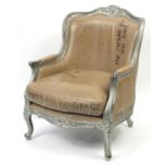 Jimmie Martin, French style open armchair with leather upholstery detailing Gary Rhodes baked egg