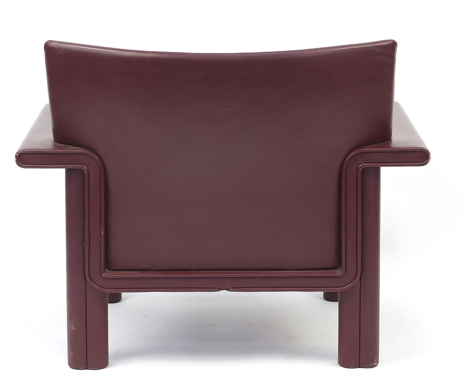 Afra and Tobia Scarpa for Meritalia, Italian burgundy leather Cornelia armchair, 77cm H x 95cm W x - Image 4 of 4