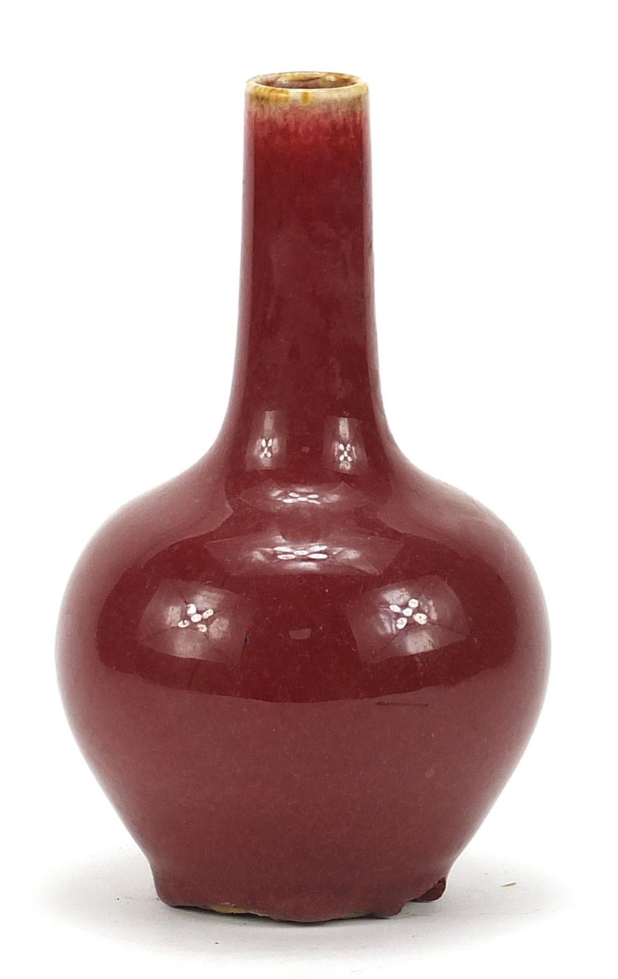 Chinese porcelain vase having a sang de boeuf glaze, 19.5cm high : For Further Condition Reports - Image 3 of 7