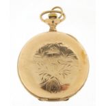 AWC Co, gold plated full hunter pocket watch case with engraved decoration, 46.5mm in diameter : For
