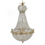 Large ornate chandelier with gilt metal mounts, 114cm high : For Further Condition Reports Please