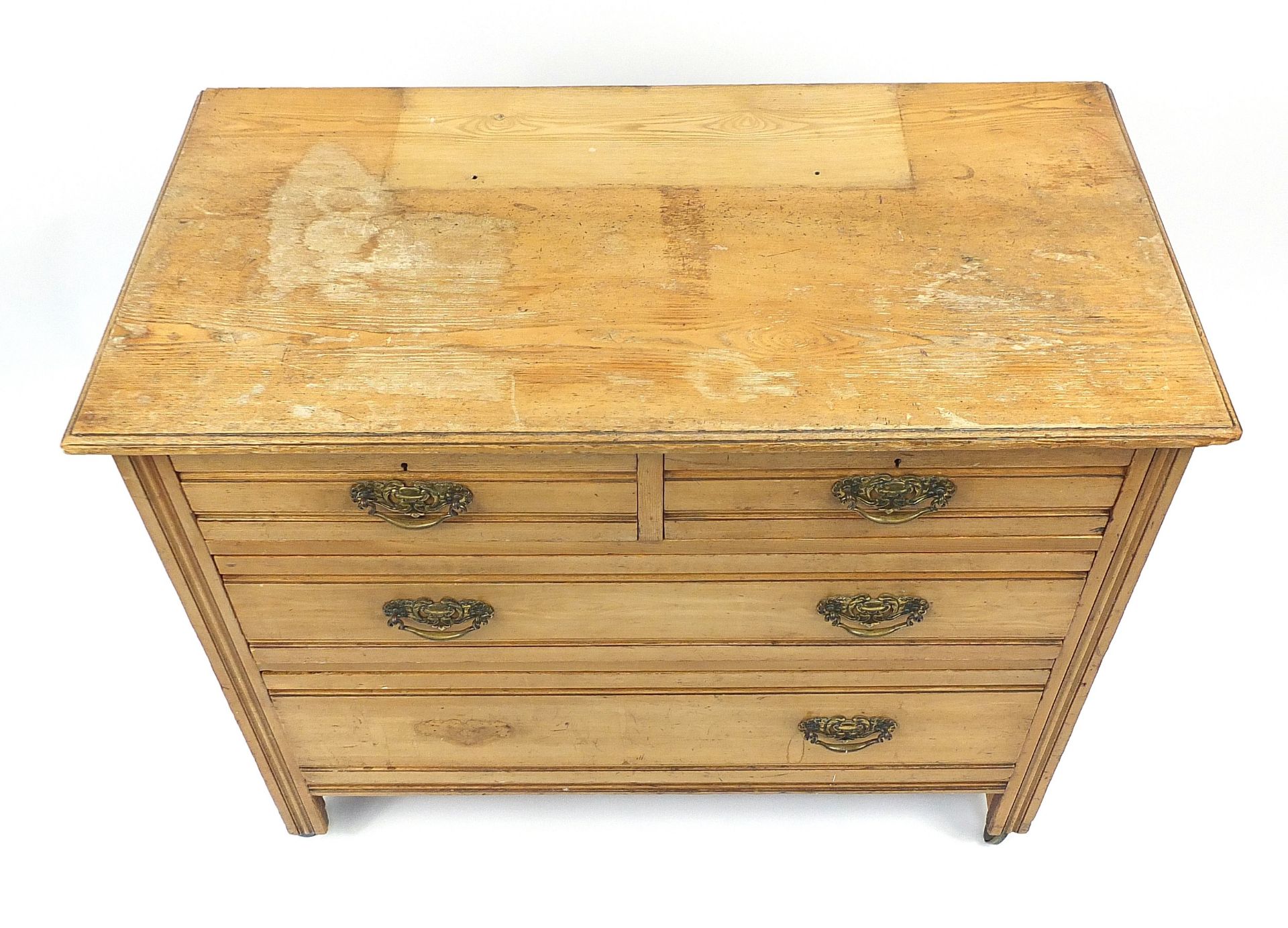 Edwardian four drawer chest with 81cm H x 97cm W x 50cm D : For Further Condition Reports Please - Image 3 of 4