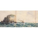 Boat on stormy seas, watercolour, signed J M Dodds, mounted, unframed, 50.5cm x 23cm excluding