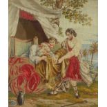 Biblical scene, 19th century needlepoint, mounted, framed and glazed, 50.5cm x 42cm excluding the
