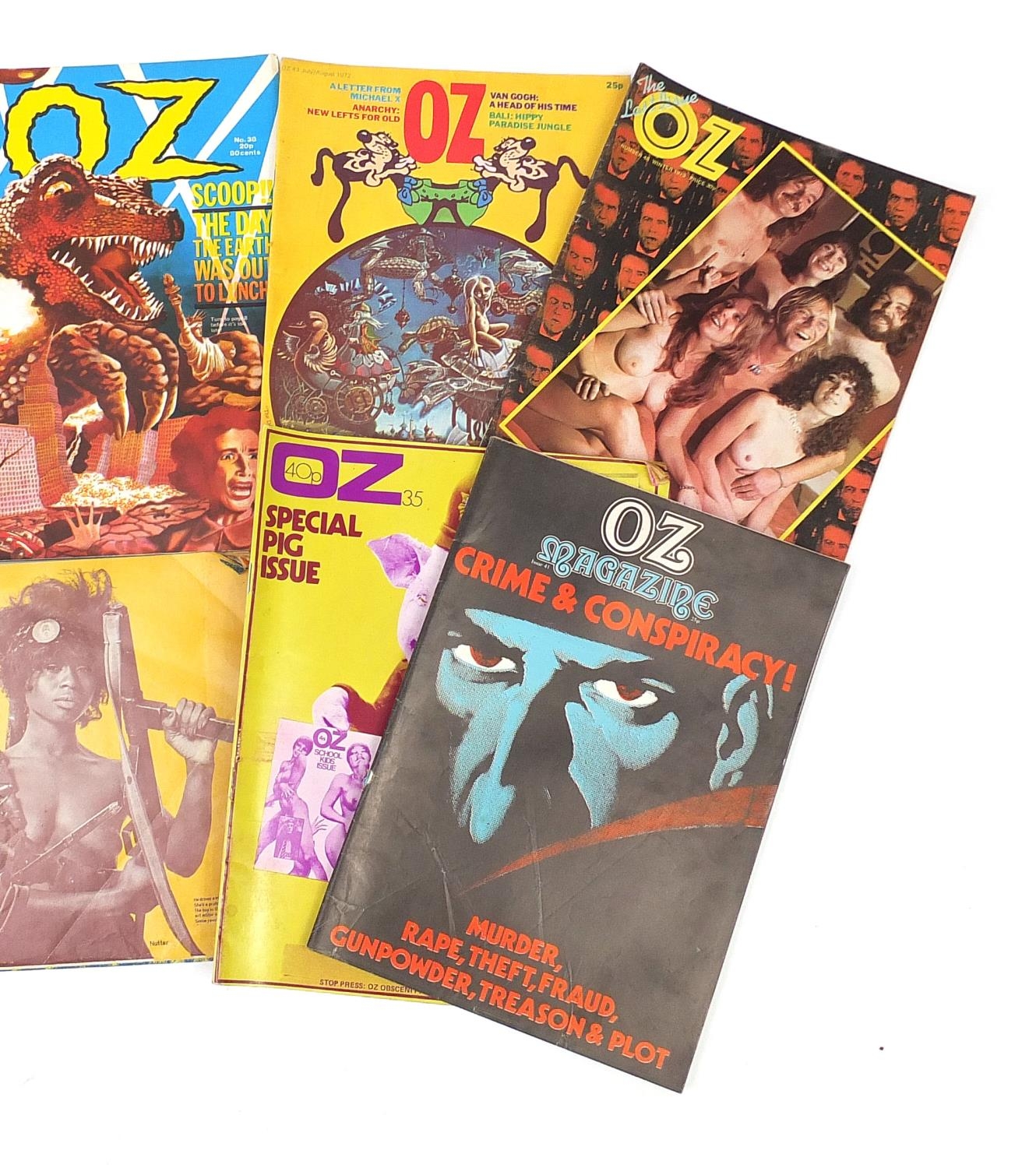 Nine vintage Oz magazines including Granny's Oz Emergency Issue and Crime & Conspiracy : For Further - Image 3 of 3
