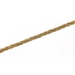 9ct gold rope twist necklace, 83cm in length, 26.0g : For Further Condition Reports Please Visit Our